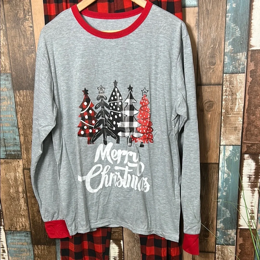 Gray Christmas Tree Pajama Set - XL - Picture 2 of 13
